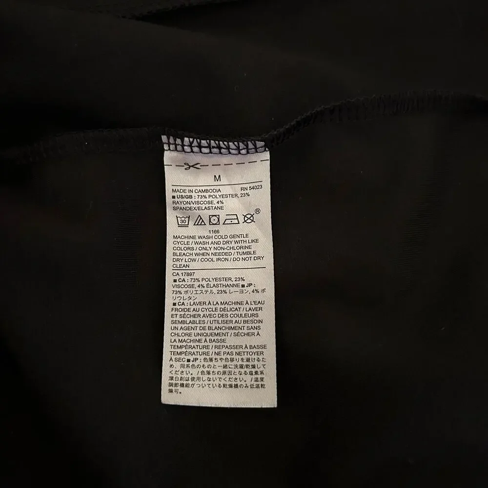 Banana Republic Women's Black Short Front Zipper Pockets Moto Jacket Size M